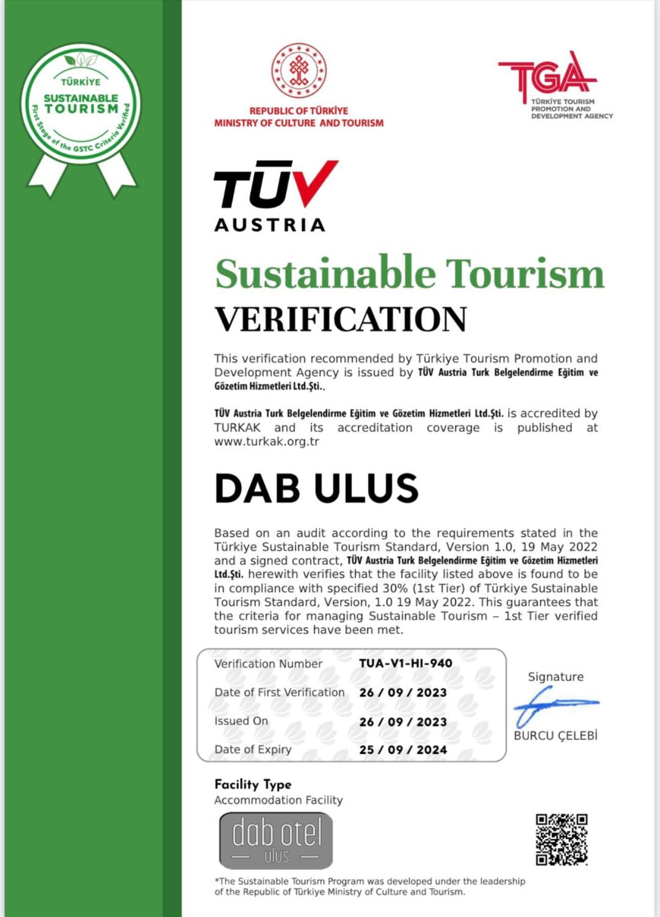Dab Hotel Ulus Ankara Extérieur photo